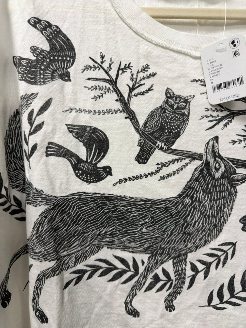 Free People Ragabond Woodland Long Sleeve Tee Top T Shirt Small New - Picture 8 of 9
